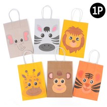 골든트리 동물 얼굴 디자인 종이 쇼핑백 선물백 포장백 케이스 포장봉투, 대 - 기린