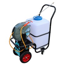 엔진 고압 동력 비료 카트형 살포 60L 분무기 과수원, 60리터 단일 펌프 수동+20m 파이프