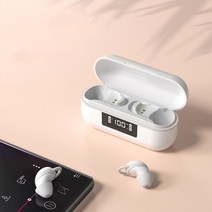 ELSECHO 초미니 수면 블루투스 이어폰 무통착용 보이지 않는 표시 전력량 이어폰, 흰색