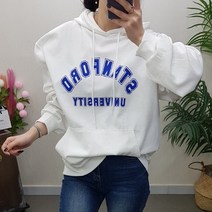 제이후 캐주얼 루즈핏 박시 스탠포드 레터링 후드 맨투맨 티셔츠