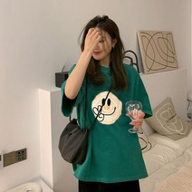 레트로 숄더 반팔 티셔츠 보터밍 셔츠 여성 의류 여름 2023 루즈한 올 매치 탑 253971