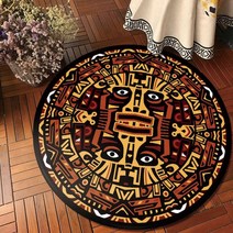 라운드카펫 쿠션 러그 침대깔개 tatami rug gold sun totem rugs parlor bedroom bedside floor area rug chair mat