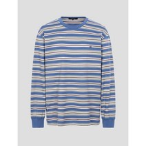 빈폴 [Green BP] [BCcle] 스트라이프 라운드넥 티셔츠 블루 (BC3141N07P)