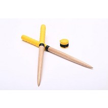 거꾸로된스케일 나무 박쥐 소재 광택 빛나는 벌 테이퍼 롤 사양 블루 고무 (나무 소재)드럼스틱 직경 20mm 길이 350mm 단단한 재료, 노란색