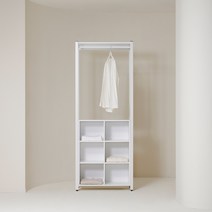 상일리베가구 아이언 철제 시스템 드레스룸 800 멀티수납 행거, 블랙오크