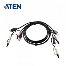 에이텐 2L-7D02UH USB HDMI KVM 케이블 오디오 1.8M 스위칭허브/서버-KVM