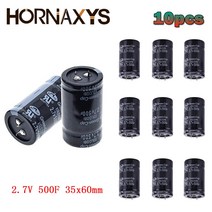 슈퍼 캐패시터 10pcs 2.7V 500F 커패시터 자동차 패러 드 슈퍼 크기 35x60mm 소재 금속 호 일 ESR 밀리 옴, 한개옵션0