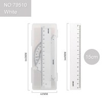 4 개/몫 금속 눈금자 학교 사무실 사무 용품 편지지 개/대 자 자, 1개, 04 79510-White