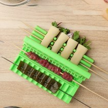 바베큐 꼬치 케밥 제조기 상자 기계 쇠고기 고기 야채 문자열 그릴 주방 액세서리 가제트 cd, 녹색 1 개