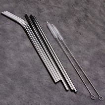 다회용 스테인레스 6mm 빨대 스트로우, 선택:롱타입 스텐빨대(직선)26.5cm, 단품