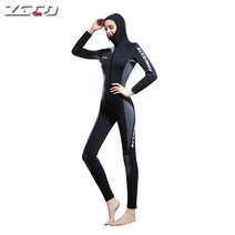 방풍 5미리 슈트 프리다이빙 모자 스킨 5mm 여자 세미 수트 남녀 스노쿨링, XS, 후드 래시가드 여성 MF501