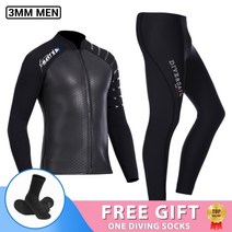 프리다이빙 슈트 잠수복 네오프렌 남성 여성 재킷 스쿠버 다이빙 서핑 스노클링 수중 낚시 스피어피싱 카이트 장비 서핑슈트, 45.D290 BK Wetsuit Men - XL