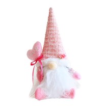 발렌타인 데이 그놈 봉오리 로즈 플라워 하트 스칸디나비아 토트 엘프 장식, 5212 화이트