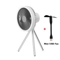 높이조절탁상용선풍기 게이밍 선풍기휴대용 USB 충전식 보조베터리 팬 LED 라이트 책상 서큘레이터, 06 10000mAh 3 Gears, 한개옵션1