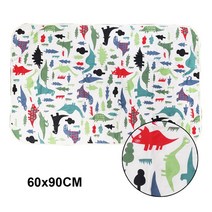 기저귀 교환대 갈이대 방수 아기 시트 기저귀 교환 매트 면 재사용 빨 있는 신생아 침대, 03 60x90 cm Dinosaur