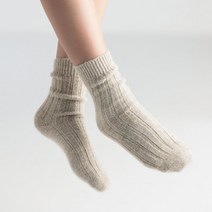 오가닉 울양말 100% 솔리드 라이트베이지 몽골 양털 등산 골프 겨울 스포츠 패션 장목 스마트