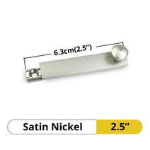 황동 도어 래치 잠금 장치 보안 슬라이딩 잠금 플러시 슬라이드 볼트 게이트 후크 로켓 포르테 쿨리스산테, 02 6.3cm Satin Nickel