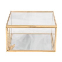 저장을 위한 유리제 보석함 사각 보석 유리제 상자, 클리어, 유리