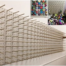 벽걸이 실패꽂이 미싱실 실걸이 정리대 미싱 공방 정리 원목 벽걸이 수납 타공판 재봉틀, 화이트 605x220MM (40개 우드 팁)