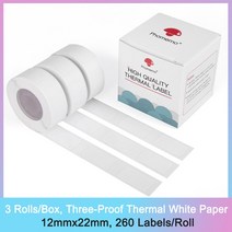 포토프린트 스티커사진기 사진인쇄기 Phomemo-D30 감열 스티커 티켓 용지 D30 라벨 프린터 자체 접착 투명 정사각형 원형 이름 3 롤/상자, [01] Trans Square 1430