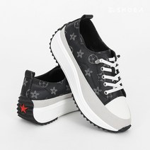 슈아 소가죽 패턴 통굽 슬립온 루이 키높이 스니커즈