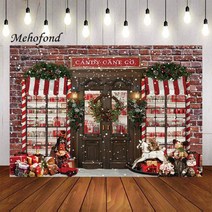 셀룰라이트 마사지기 Mehofond-사진 배경 겨울 눈 크리스마스 벽돌 벽 사탕 선물 가게 14세이상 가족 초상화 장식 사진 스튜디오, Polyester 300x240cm