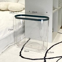 Threesome Dongha 좁은 솔기 쓰레기통 가정용 화장실 화장실 휴지통 크리 에이 티브 거실 솔기 투명 쓰레기통, 블루 버킷 링