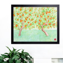 나봄갤러리 감나무 두그루 감그림 사업성공 일감 개업선물 감액자, 1.심플 블랙 액자