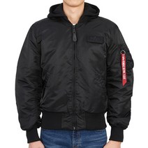 브랜드없음 [알파인더스트리] MA-1 ZH 128113 285 BLACK REFLECTIVE 남자 후드 패딩 봄버 자켓
