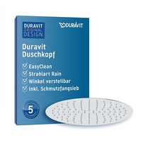 Duravit 독일직구 듀라빗 스테인레스스틸 제트형 라운드 원형 해바라기 샤워 헤드 크롬 400mm UV0660021010, 1개