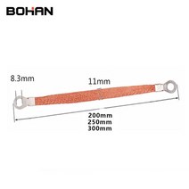 브리지 접지 와이어 6mm2 정사각형 구리 클래드 알루미늄 구멍 크기 8mm 접지 케이블 와이어 pv 태양열 분배 상자, 6제곱밀리미터, 10개, 200mm