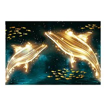 S2B2 DIY 보석십자수 액자형 캔버스 30*40cm+3M접착후크2P, 7번 황금 고래