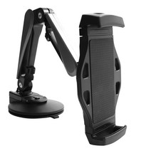 이고웰 강력흡착 로봇암 차량용 태블릿 거치대 이중관절 회전형, 블랙