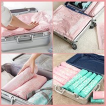 제주 여행용 의류 진공압축팩 자취 필수품 옷정리 여행용진공압축팩 여행용압축팩, 블루L