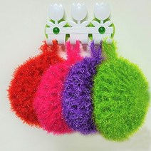 RTXSPORTS 친환경 아크릴 수세미 5종 손뜨게수세미 꽃수세미 호빵수세미 딸기수세미 오각수세미 사과수세미 10개입, 빵수세미10P