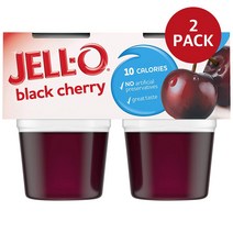 Jell O Black Cherry Sugar Free Cups Gelatin 젤로 블랙 체리 슈가 프리 컵 젤라틴 푸딩 317g 2팩