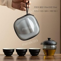 캠핑용 다도세트 다기세트 차세트 휴대용 3인용, A  ( 주전자 1 + 컵 3)
