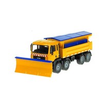 제설작업 도구 눈치우는도구 제설 용품 장난감 자동차 합금 모델 다이 캐스트 스노우 스위퍼 겨울 서비스 차량 이동식 커버 휠 클리너 트랙터 다이 캐스트 취미, 노란색