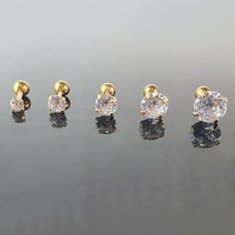 (12pcs) 젤루나 써지컬 큐빅 볼 피어싱 귀걸이