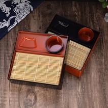 소바쟁반 일식 면기 그릇 냉모밀 트레이 접시 A01, 직사각 세트, 단일사이즈