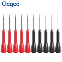 Cleqee 10PCS 1mm 절연 긴 테스트 프로브 2mm 소켓 멀티 미터 스테인리스 펑크 프로브 다시 프로브 핀 P30038