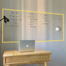 붙이는 투명 칠판 라이트 회의실 공부방 수험생 화이트 보드 사무실 개업선물, 블루