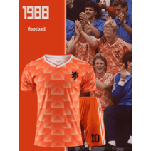 1988 네덜란드 굴리트 크루이프 굴리트 레이카르트 축구 유니폼 상하의 세트 레트로 우승주역 전설 챔피언