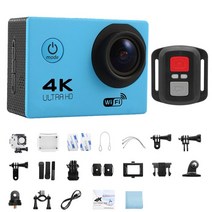 미니캠 자전거액션캠 4K 액션캠 자전거 블랙박스 H9 액션 카메라 울트라 HD 4K/30fps 와이파이 2.0 인치 170D 수중 방수 헬멧 비디오 녹화 스포츠 캠, [03] 파란, 03 파란