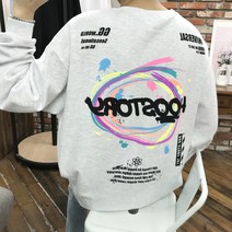 리턴옴므 남성용 페인트 프린팅 오버핏 레터링 남자 맨투맨