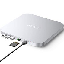 하드 드라이브 인클로저가 있는 Type-C 허브 SATA SSD/HDD 슬롯이 있는 Mac Mini M1용 AGPTEK USB-C 도킹 스테이션 및 스탠드 TF/SD 카드 리더기 Mac Mini 2018/2020과 호환되는 USB 3.0/2.0 실버 -12333, 회색