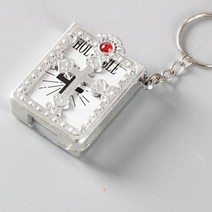 HOLYBIBLE 가죽 성경책 펜던트 목걸이 미니어쳐 납골당꾸미기 처 추모장식 FRANKLIN 키링 봉안당 미니 스페셜 남성 종교 기념품 열쇠 고리 여성 선물 자동차 성서 가방, 2.2