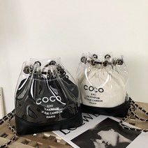 [비비애르] 코코 투명백 pvc 캔버스 복조리 백팩 봄 여름 방수 바캉스가방 파우치세트 썸머백 제작 디테일