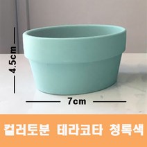 컬러 토분(청록색) 화분 미니토분 다육이 테라코타[지름7cmX높이4.5cm] 수입도매