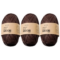 청송뜨개실 미도리 뜨개실 (3볼) 종이실 라탄실 한지실 페이퍼얀 코바늘 손뜨개질 미도리실, 다크코코아, 3개